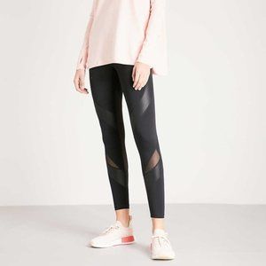 Sweaty Betty Solid Black Mesh Power Crop Legging XS